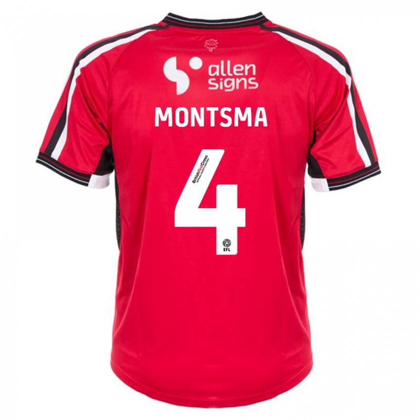 Niño Camiseta Lewis Montsma #4 Rojo 1ª Equipación 2023/24 La Camisa México