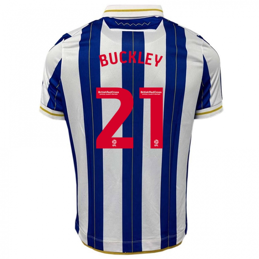 Niño Camiseta John Buckley #21 Azul Blanco 1ª Equipación 2023/24 La Camisa México