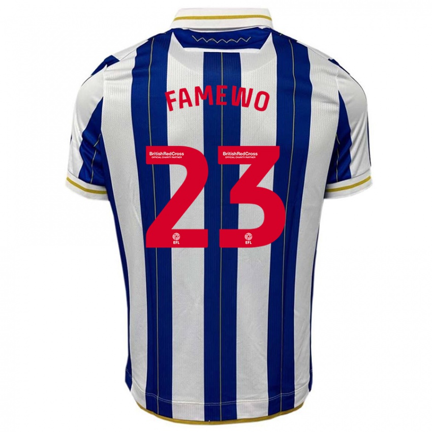 Niño Camiseta Akin Famewo #23 Azul Blanco 1ª Equipación 2023/24 La Camisa México