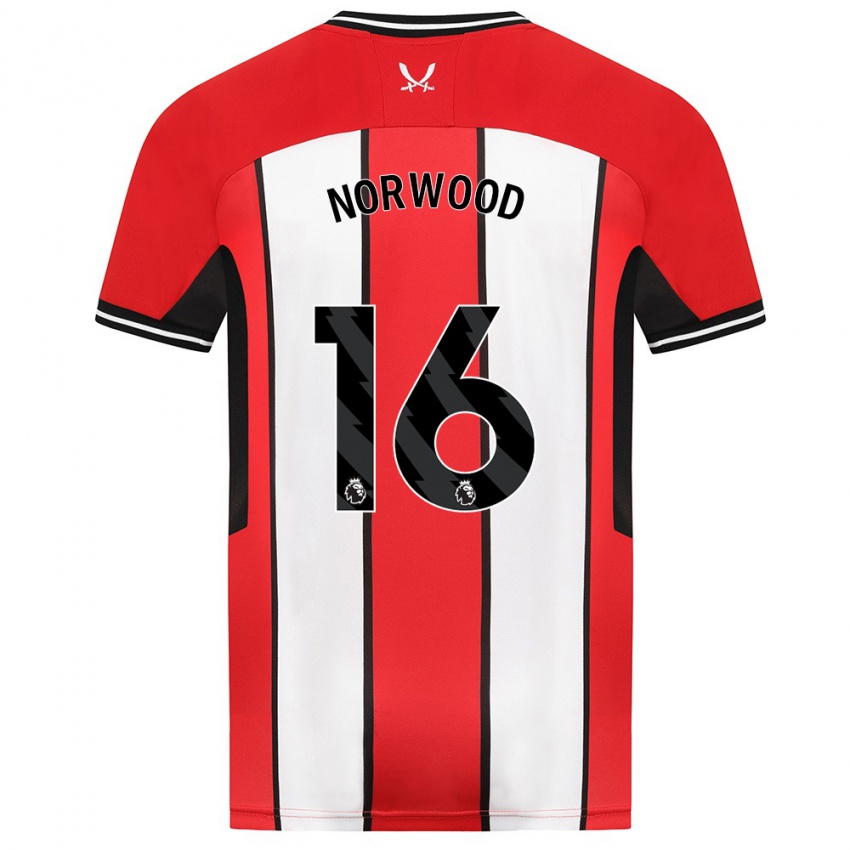 Niño Camiseta Oliver Norwood #16 Rojo 1ª Equipación 2023/24 La Camisa México