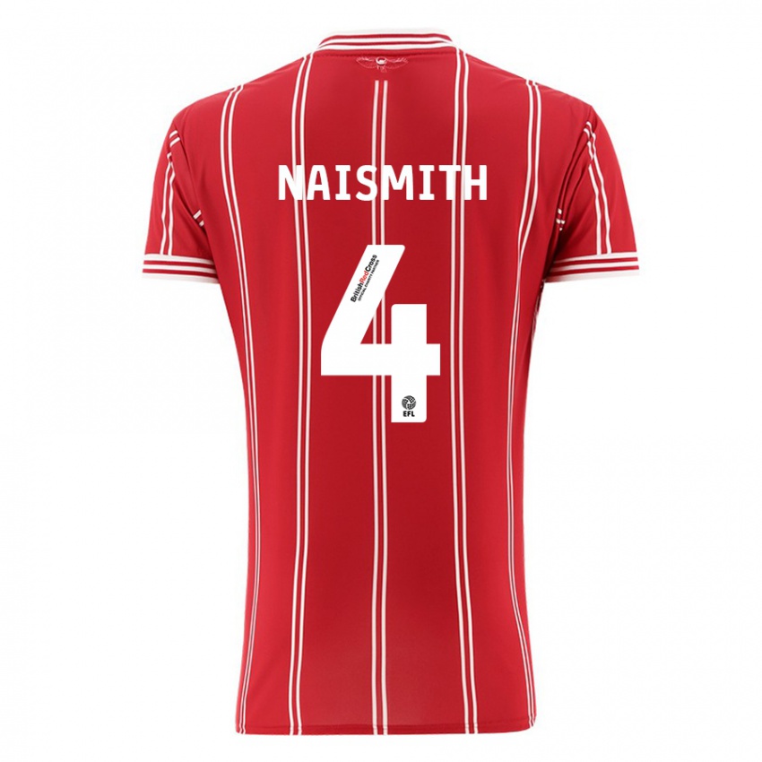 Niño Camiseta Kal Naismith #4 Rojo 1ª Equipación 2023/24 La Camisa México