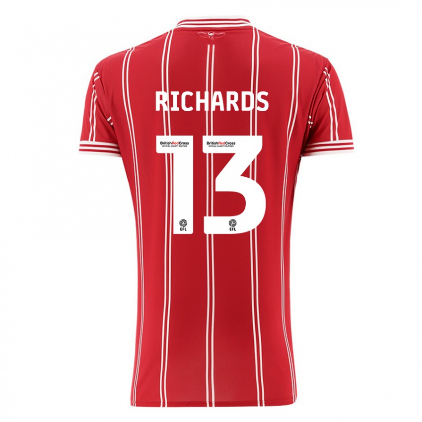 Niño Camiseta Harvey Wiles-Richards #13 Rojo 1ª Equipación 2023/24 La Camisa México