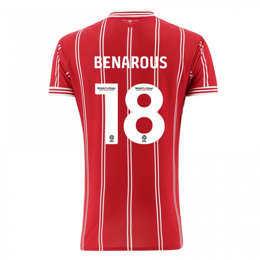 Niño Camiseta Ayman Benarous #18 Rojo 1ª Equipación 2023/24 La Camisa México