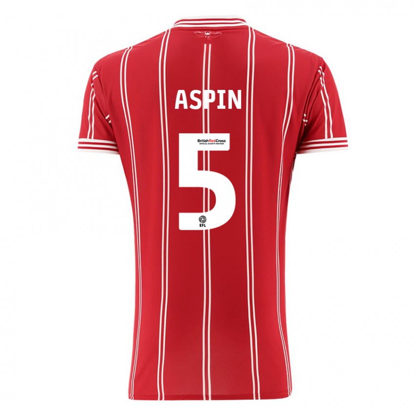 Niño Camiseta Brooke Aspin #5 Rojo 1ª Equipación 2023/24 La Camisa México