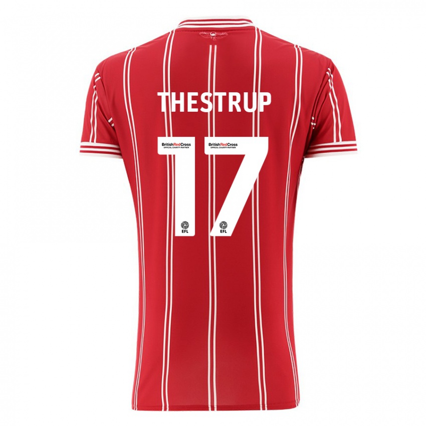 Niño Camiseta Amalie Thestrup #17 Rojo 1ª Equipación 2023/24 La Camisa México