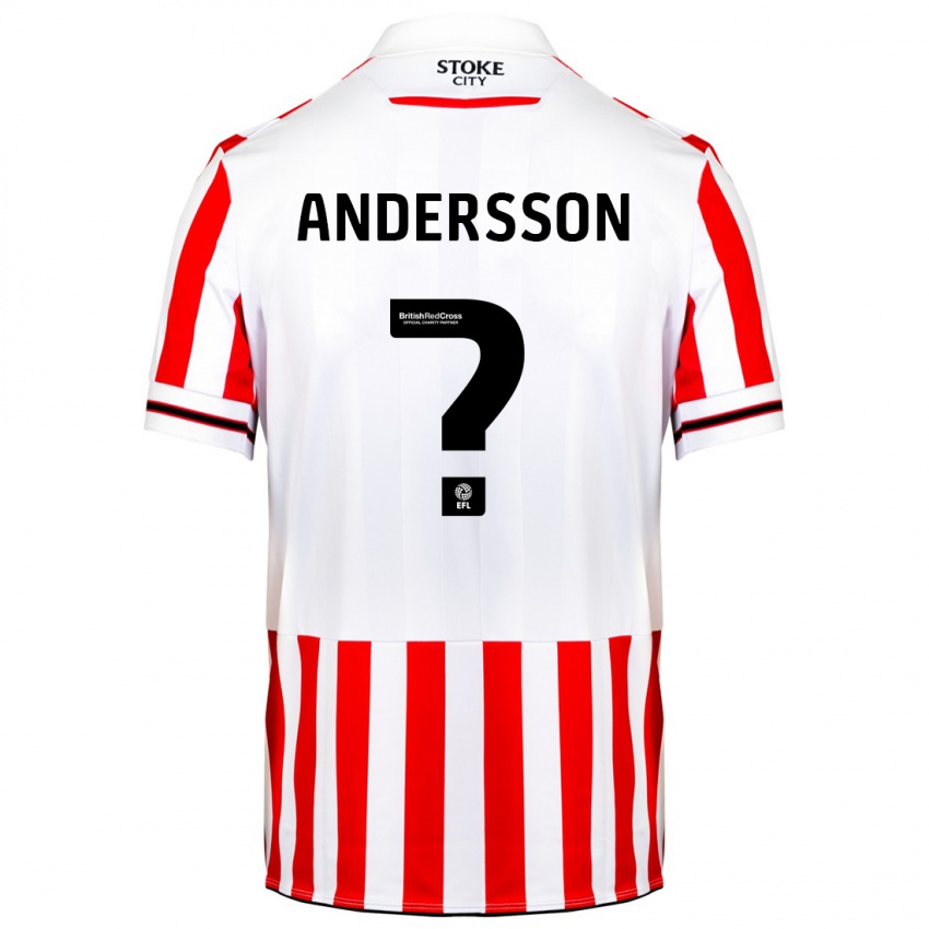 Niño Camiseta Edwin Andersson #0 Rojo Blanco 1ª Equipación 2023/24 La Camisa México