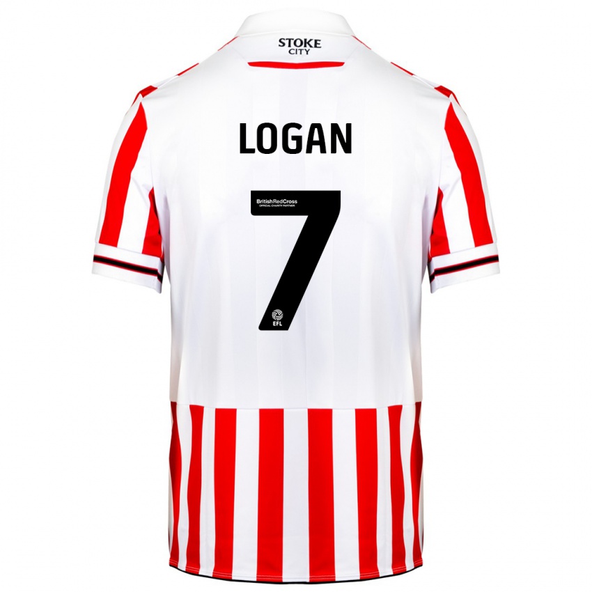 Niño Camiseta Heidi Logan #7 Rojo Blanco 1ª Equipación 2023/24 La Camisa México