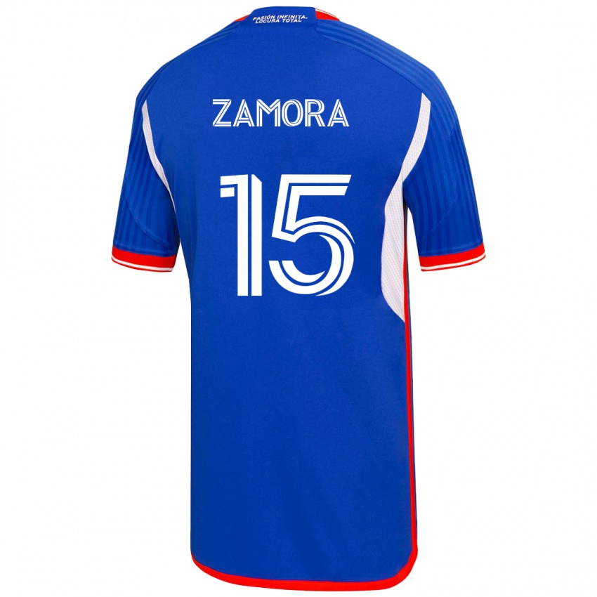 Niño Camiseta Daniela Zamora #15 Azul 1ª Equipación 2023/24 La Camisa México