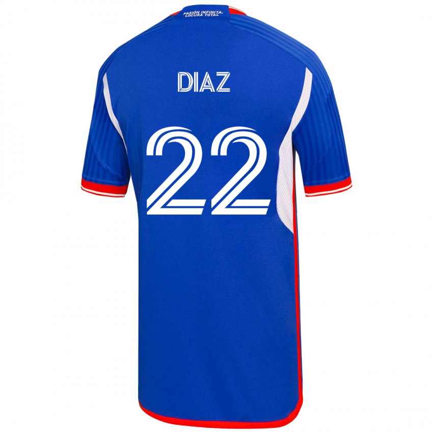 Niño Camiseta Valentina Díaz #22 Azul 1ª Equipación 2023/24 La Camisa México