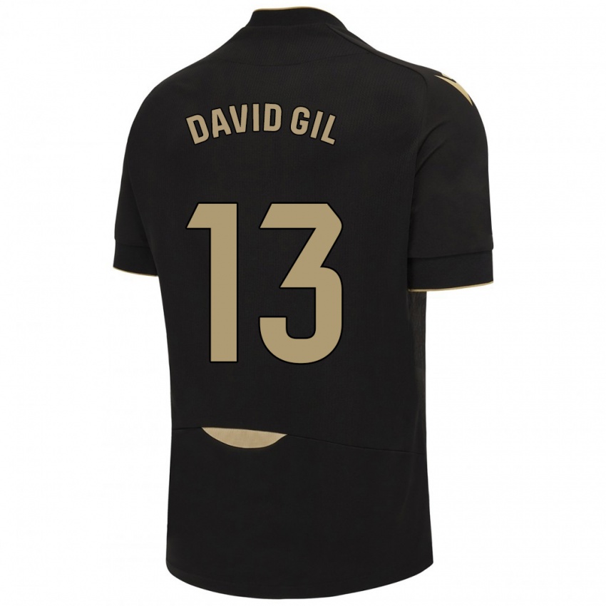 Niño Camiseta David Gil #13 Negro 2ª Equipación 2023/24 La Camisa México