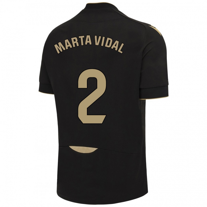 Niño Camiseta Marta Vidal Vela #2 Negro 2ª Equipación 2023/24 La Camisa México