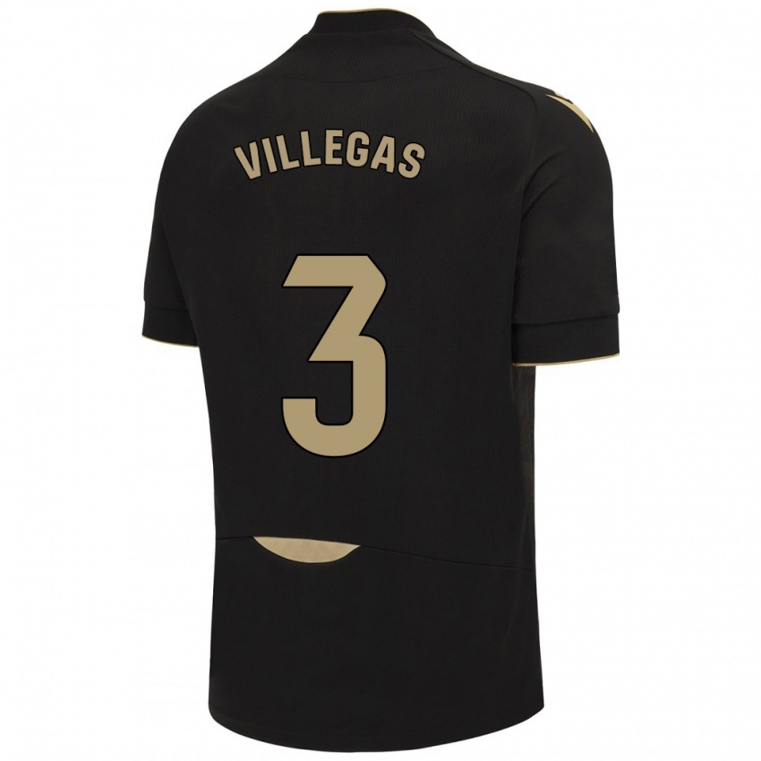 Niño Camiseta Virginia Villegas Rico #3 Negro 2ª Equipación 2023/24 La Camisa México