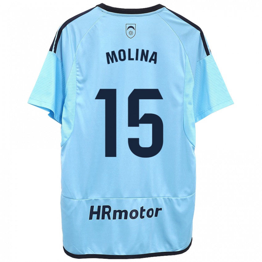 Niño Camiseta Guillem Molina #15 Azul 2ª Equipación 2023/24 La Camisa México