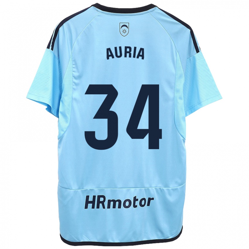 Niño Camiseta Miguel Auria #34 Azul 2ª Equipación 2023/24 La Camisa México