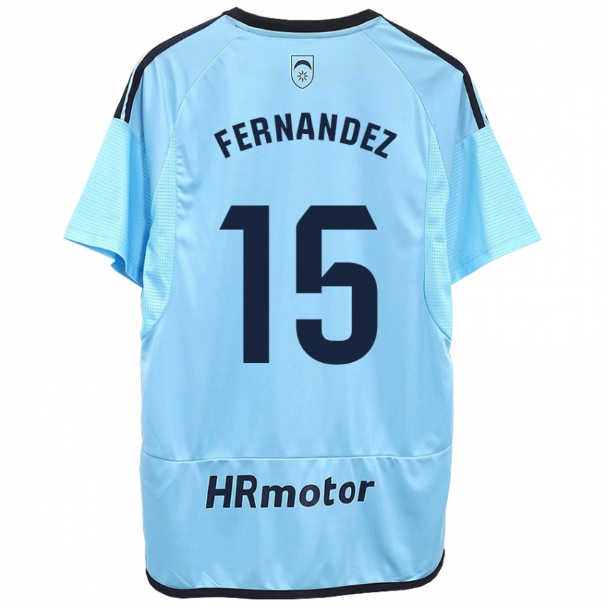 Niño Camiseta Leyre Fernández Sánchez #15 Azul 2ª Equipación 2023/24 La Camisa México