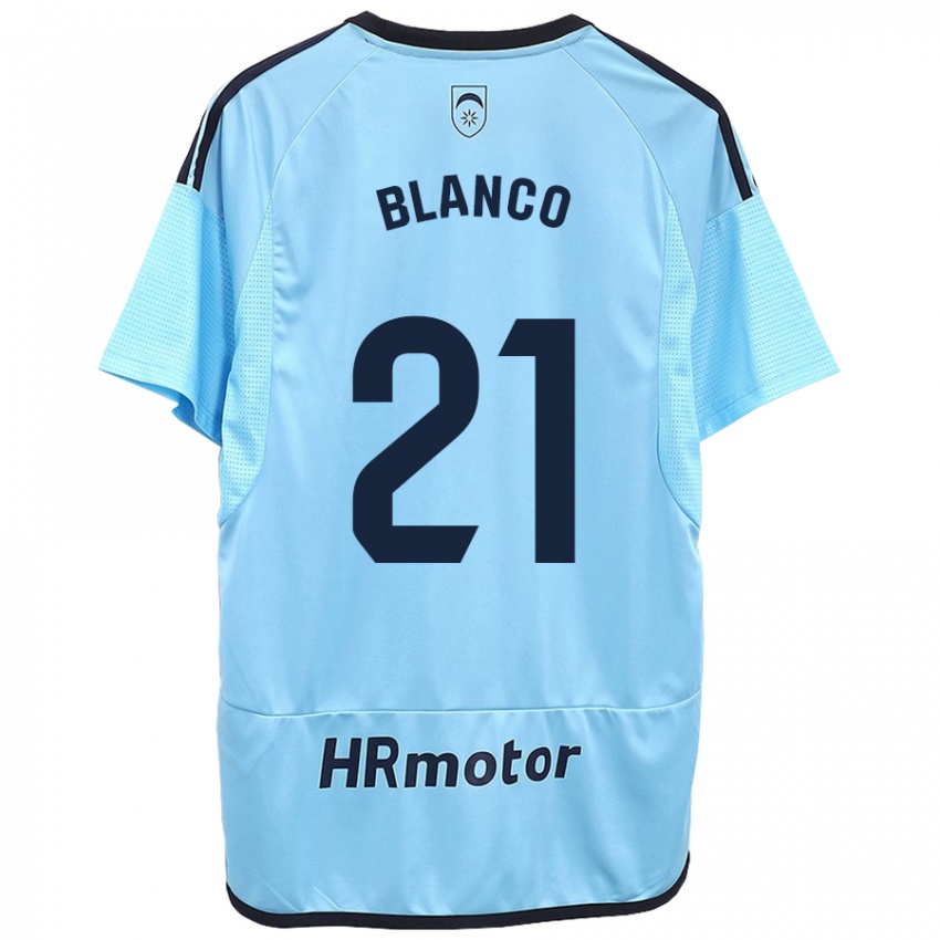 Niño Camiseta Alexia Blanco Llacuno #21 Azul 2ª Equipación 2023/24 La Camisa México