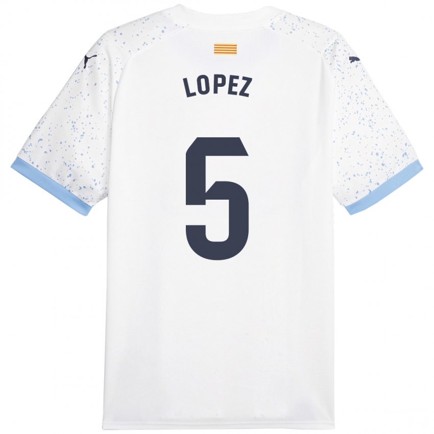 Niño Camiseta David López #5 Blanco 2ª Equipación 2023/24 La Camisa México