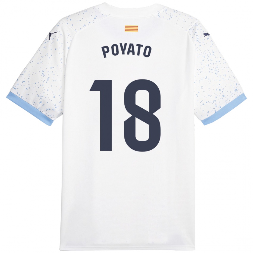 Niño Camiseta Marina Poyato #18 Blanco 2ª Equipación 2023/24 La Camisa México