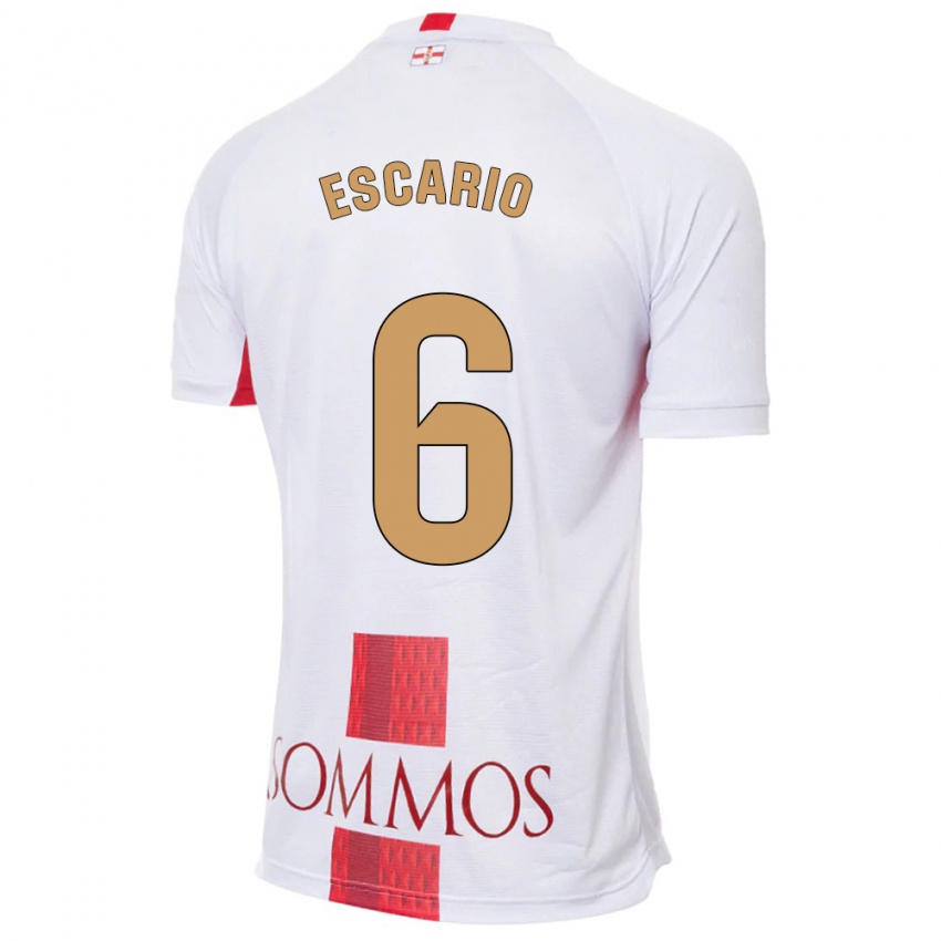 Niño Camiseta Jaime Escario #6 Blanco 2ª Equipación 2023/24 La Camisa México