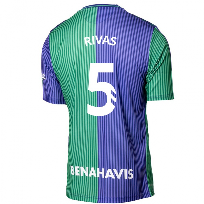 Niño Camiseta Juande Rivas #5 Verde Azul 2ª Equipación 2023/24 La Camisa México