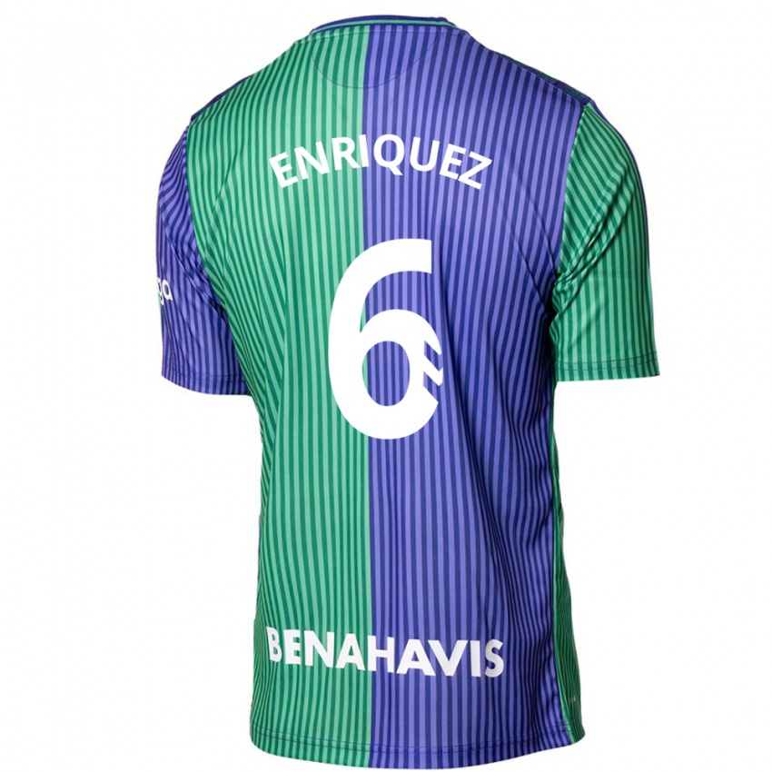 Niño Camiseta Ramón Enríquez #6 Verde Azul 2ª Equipación 2023/24 La Camisa México