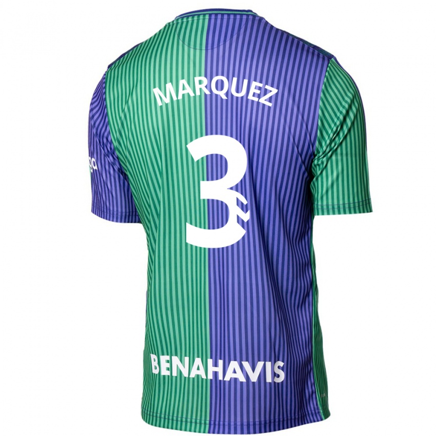 Niño Camiseta David Márquez #3 Verde Azul 2ª Equipación 2023/24 La Camisa México