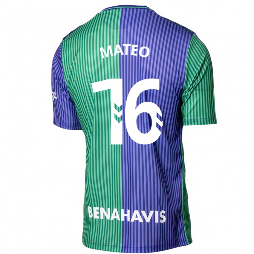 Niño Camiseta Ángel Mateo #16 Verde Azul 2ª Equipación 2023/24 La Camisa México
