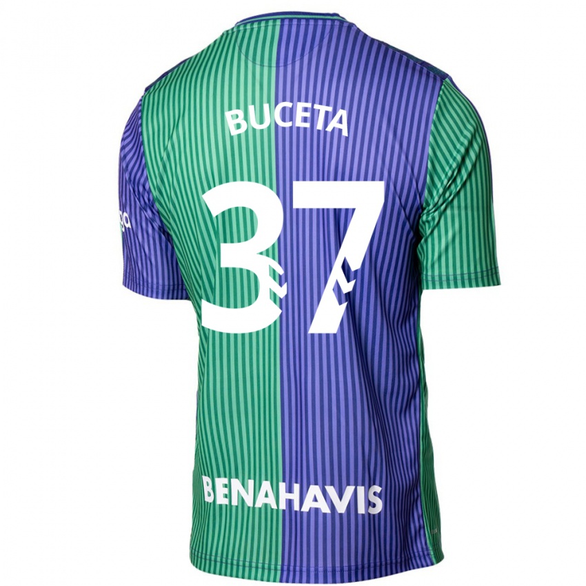 Niño Camiseta Ana Buceta #37 Verde Azul 2ª Equipación 2023/24 La Camisa México