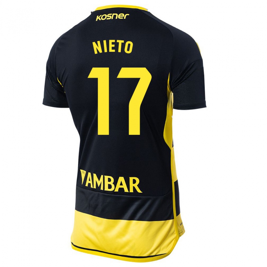 Niño Camiseta Carlos Nieto #17 Negro Amarillo 2ª Equipación 2023/24 La Camisa México