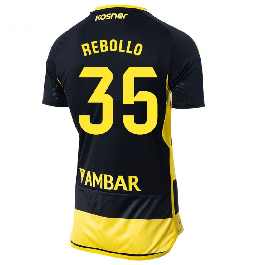 Niño Camiseta Dani Rebollo #35 Negro Amarillo 2ª Equipación 2023/24 La Camisa México