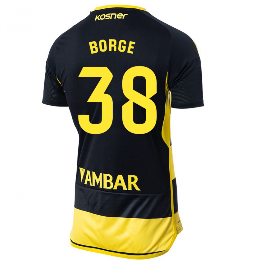 Niño Camiseta Andrés Borge #38 Negro Amarillo 2ª Equipación 2023/24 La Camisa México