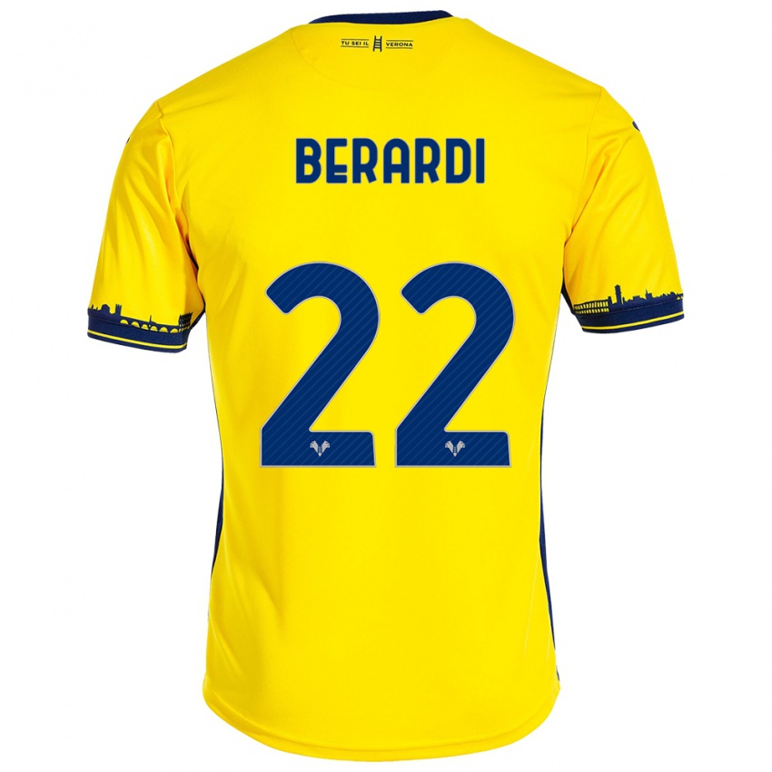 Niño Camiseta Alessandro Berardi #22 Amarillo 2ª Equipación 2023/24 La Camisa México