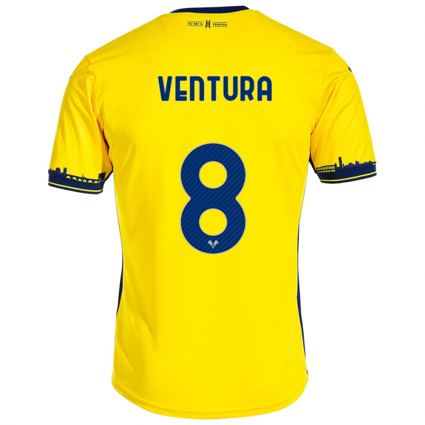 Niño Camiseta Ciro Ventura #8 Amarillo 2ª Equipación 2023/24 La Camisa México