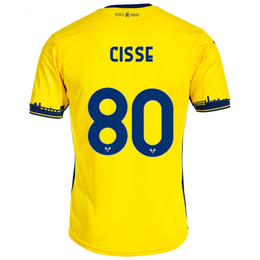 Niño Camiseta Alphadjo Cissè #80 Amarillo 2ª Equipación 2023/24 La Camisa México