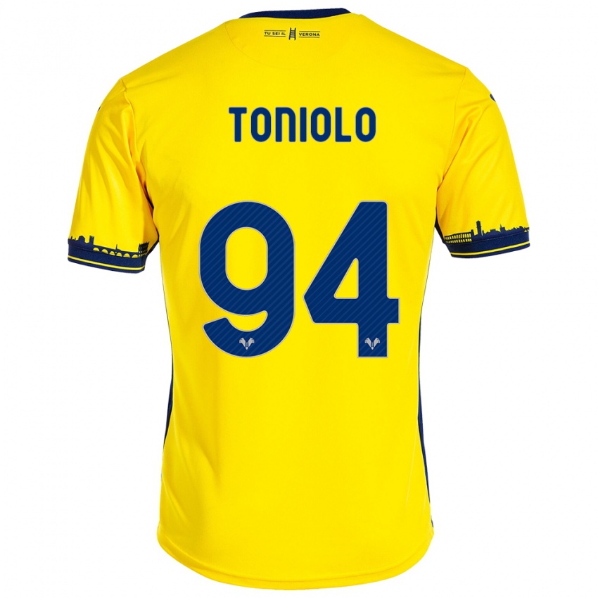 Niño Camiseta Giacomo Toniolo #94 Amarillo 2ª Equipación 2023/24 La Camisa México