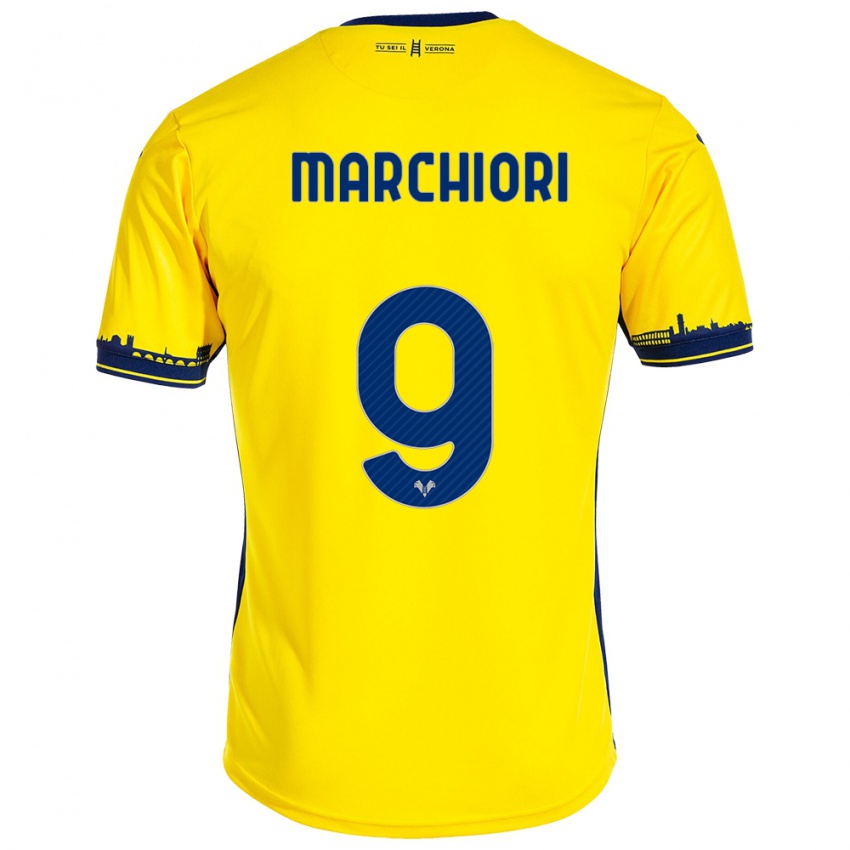 Niño Camiseta Giorgia Marchiori #9 Amarillo 2ª Equipación 2023/24 La Camisa México