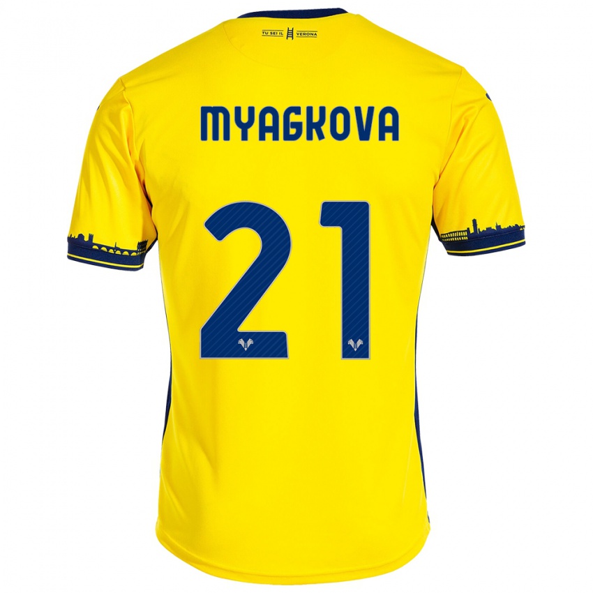 Niño Camiseta Alina Myagkova #21 Amarillo 2ª Equipación 2023/24 La Camisa México