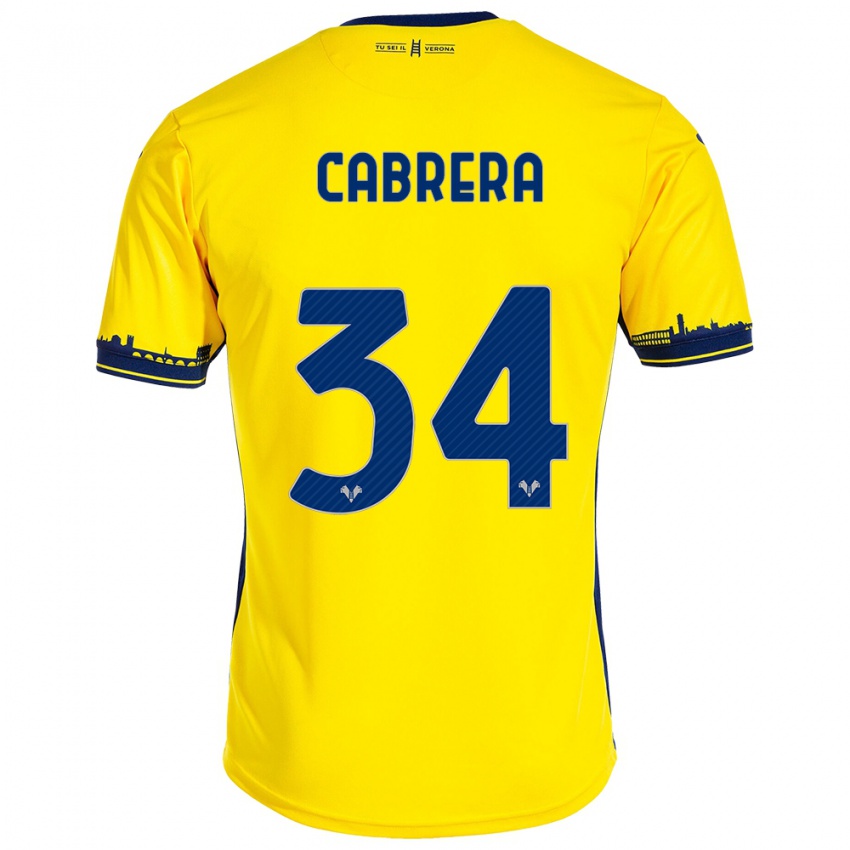 Niño Camiseta Ilena Cabrera #34 Amarillo 2ª Equipación 2023/24 La Camisa México