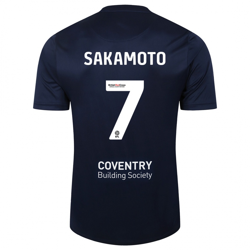 Niño Camiseta Tatsuhiro Sakamoto #7 Rojo Azul Marino 2ª Equipación 2023/24 La Camisa México