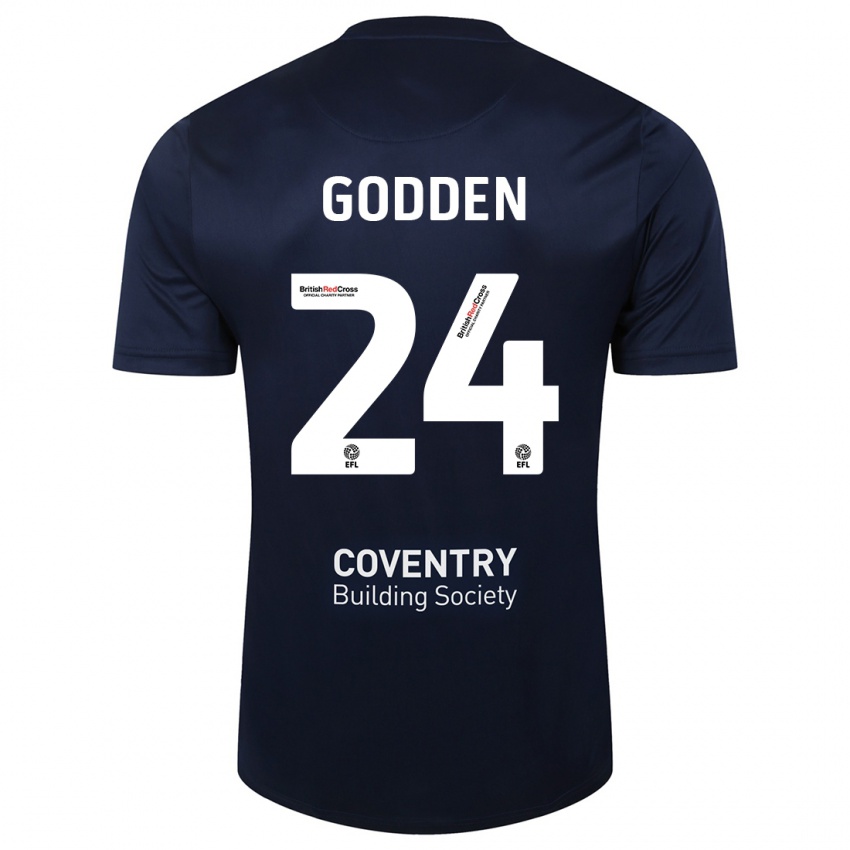 Niño Camiseta Matt Godden #24 Rojo Azul Marino 2ª Equipación 2023/24 La Camisa México