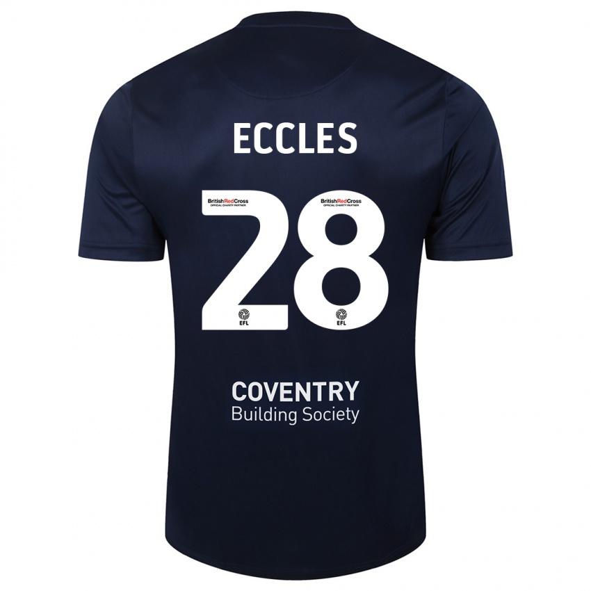 Niño Camiseta Josh Eccles #28 Rojo Azul Marino 2ª Equipación 2023/24 La Camisa México