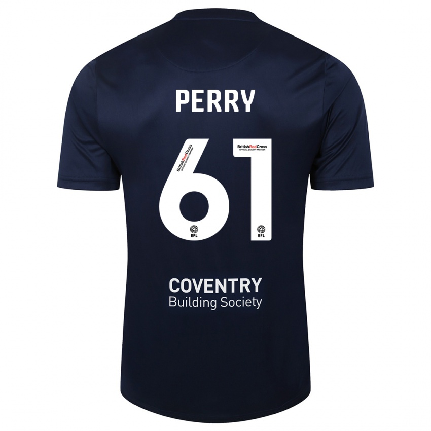 Niño Camiseta Callum Perry #61 Rojo Azul Marino 2ª Equipación 2023/24 La Camisa México