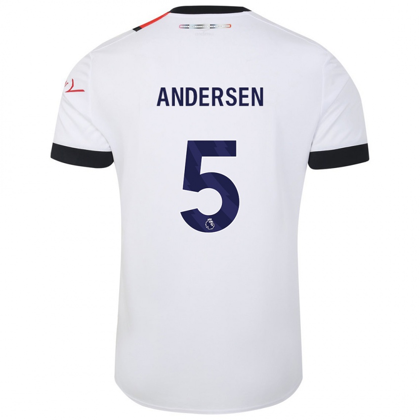 Niño Camiseta Mads Andersen #5 Blanco 2ª Equipación 2023/24 La Camisa México