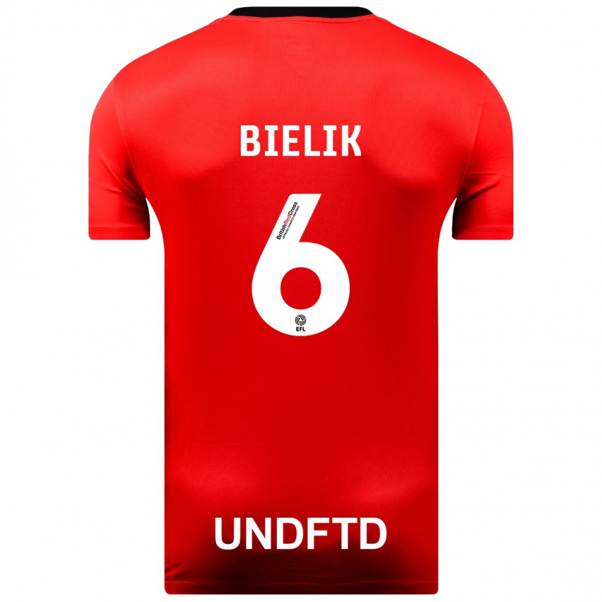 Niño Camiseta Krystian Bielik #6 Rojo 2ª Equipación 2023/24 La Camisa México