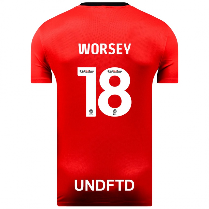 Niño Camiseta Louanne Worsey #18 Rojo 2ª Equipación 2023/24 La Camisa México