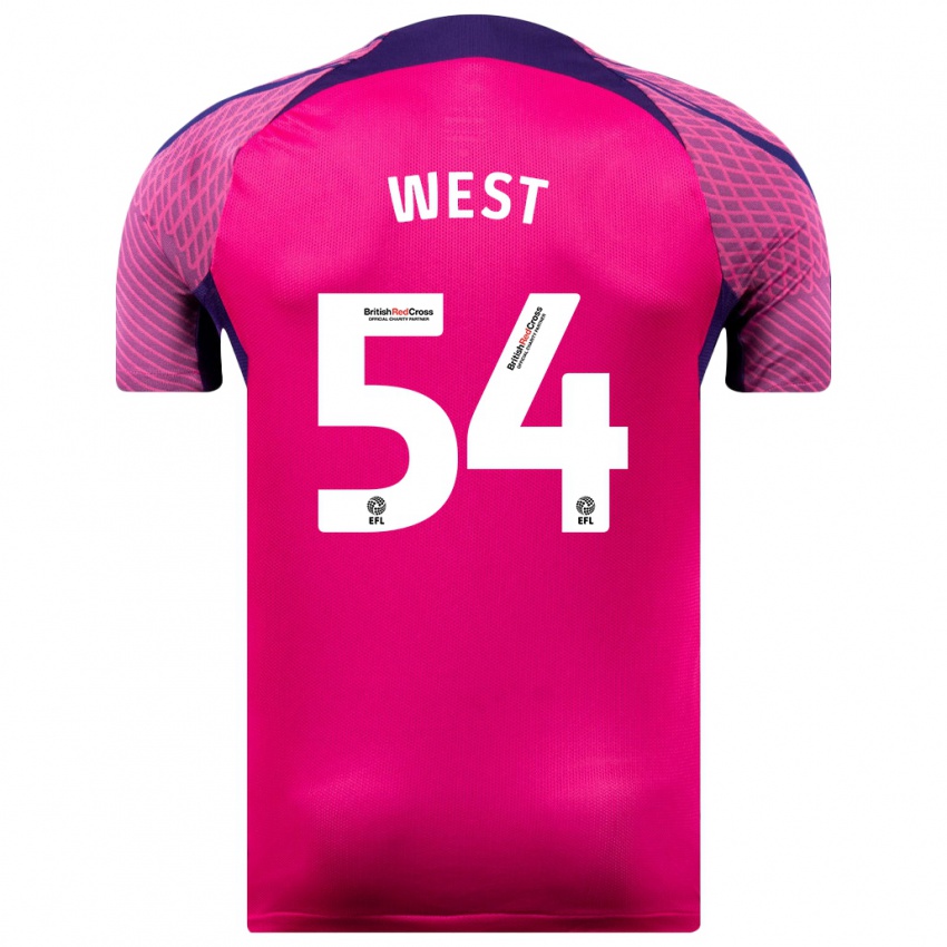 Niño Camiseta Ella West #54 Morado 2ª Equipación 2023/24 La Camisa México