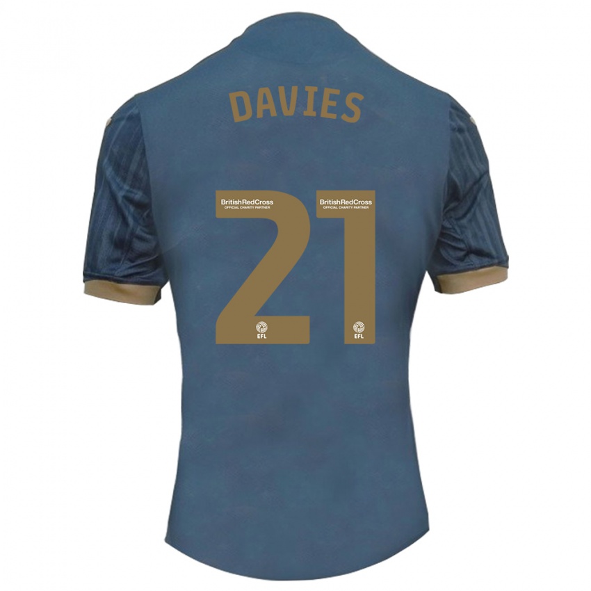 Niño Camiseta Laura Davies #21 Verde Azulado Oscuro 2ª Equipación 2023/24 La Camisa México