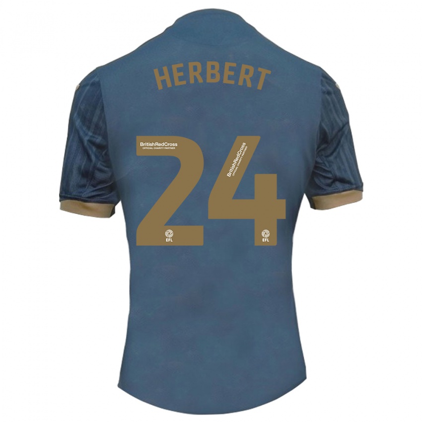 Niño Camiseta Chelsea Herbert #24 Verde Azulado Oscuro 2ª Equipación 2023/24 La Camisa México