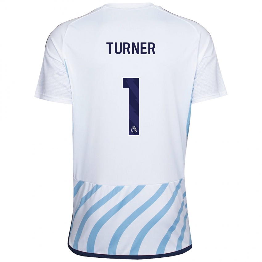 Niño Camiseta Matt Turner #1 Blanco Azul 2ª Equipación 2023/24 La Camisa México