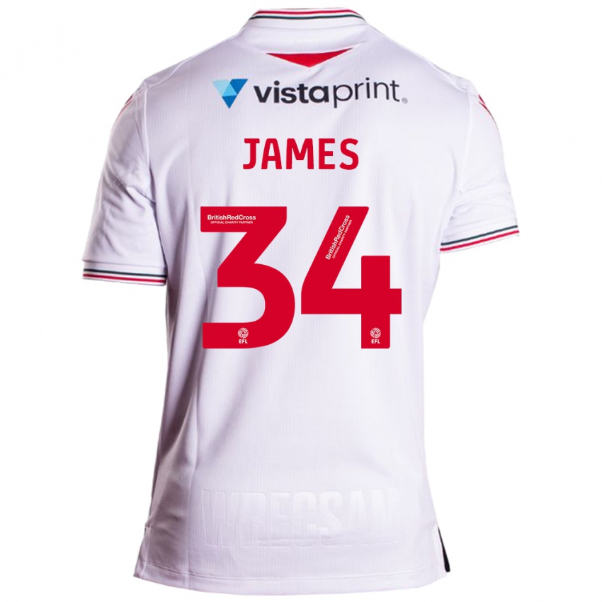 Niño Camiseta Aaron James #34 Blanco 2ª Equipación 2023/24 La Camisa México